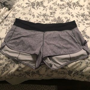 Lululemon speed shorts Size 10 2” inseam GRAY